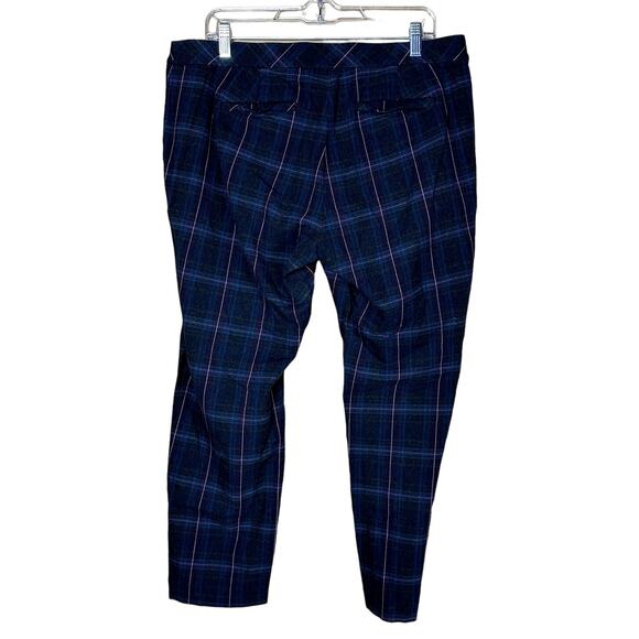 J.Jill Premium Bi-Stretch Flannel Plaid Ankle Trouser Pants Gray Work Women 14 - Picture 2 of 12